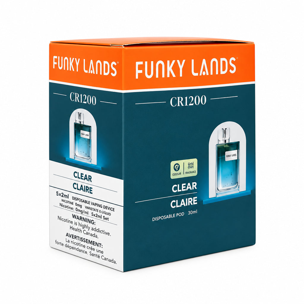 Funky Lands CR1200 Disposable Pod Clear 1000 Puffs (5 Pack, QC Stamped)