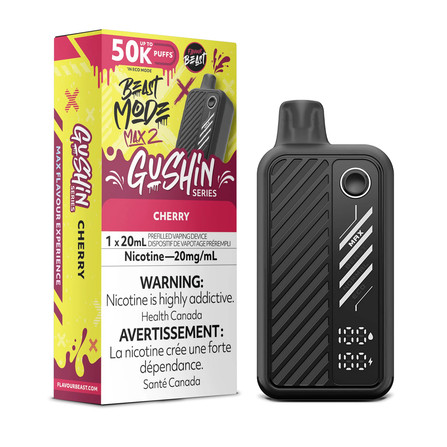 Flavour Beast Mode Max 2 Gushin Cherry 50K Puffs 20ml (Pack of 5)