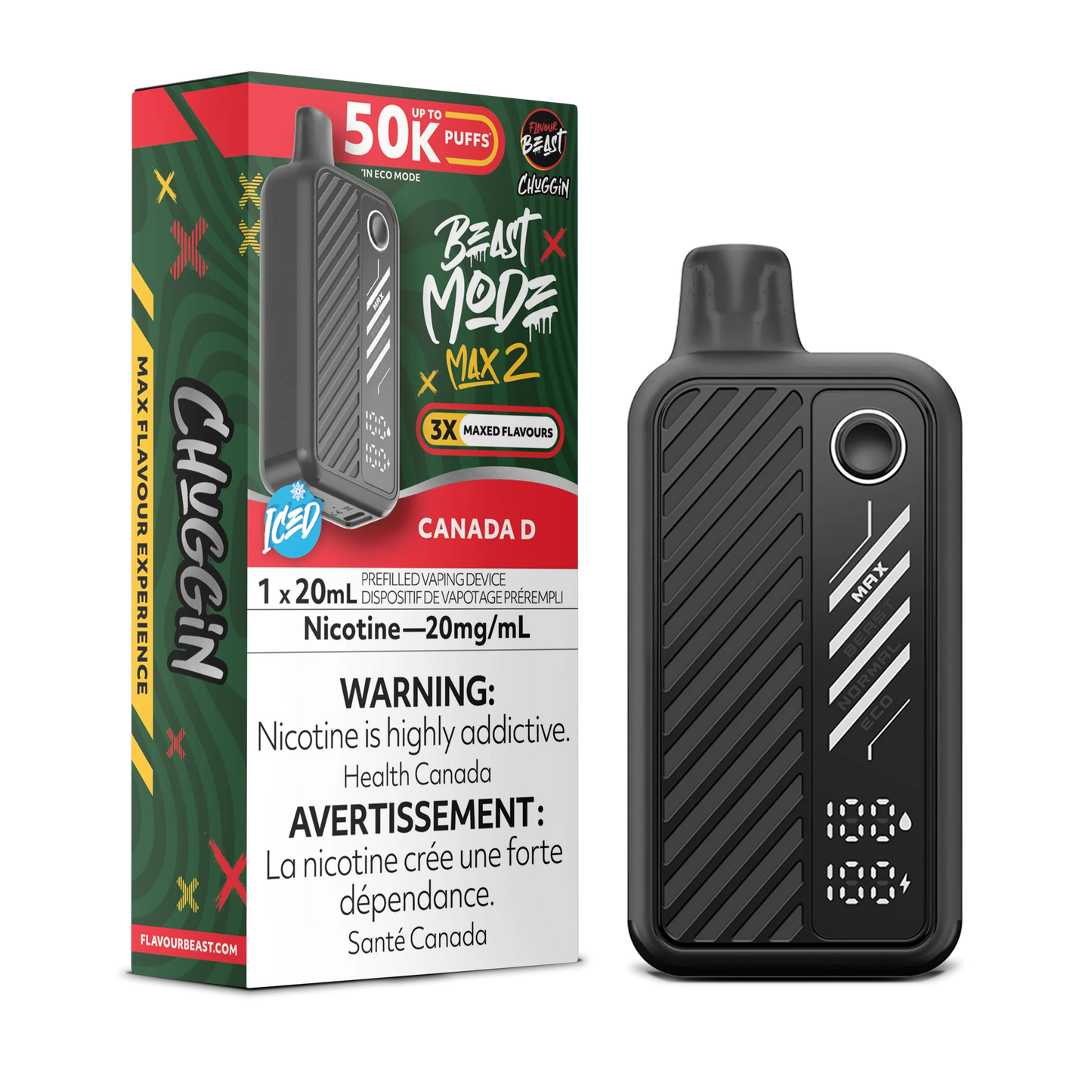 Flavour Beast Mode Max 2 Chuggin Canada D 50K Puffs 20ml (Pack of 5)