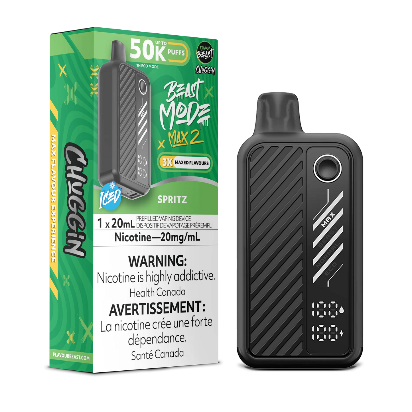 Flavour Beast Mode Max 2 Spritz Iced 50K Puffs 20ml (Pack of 5)