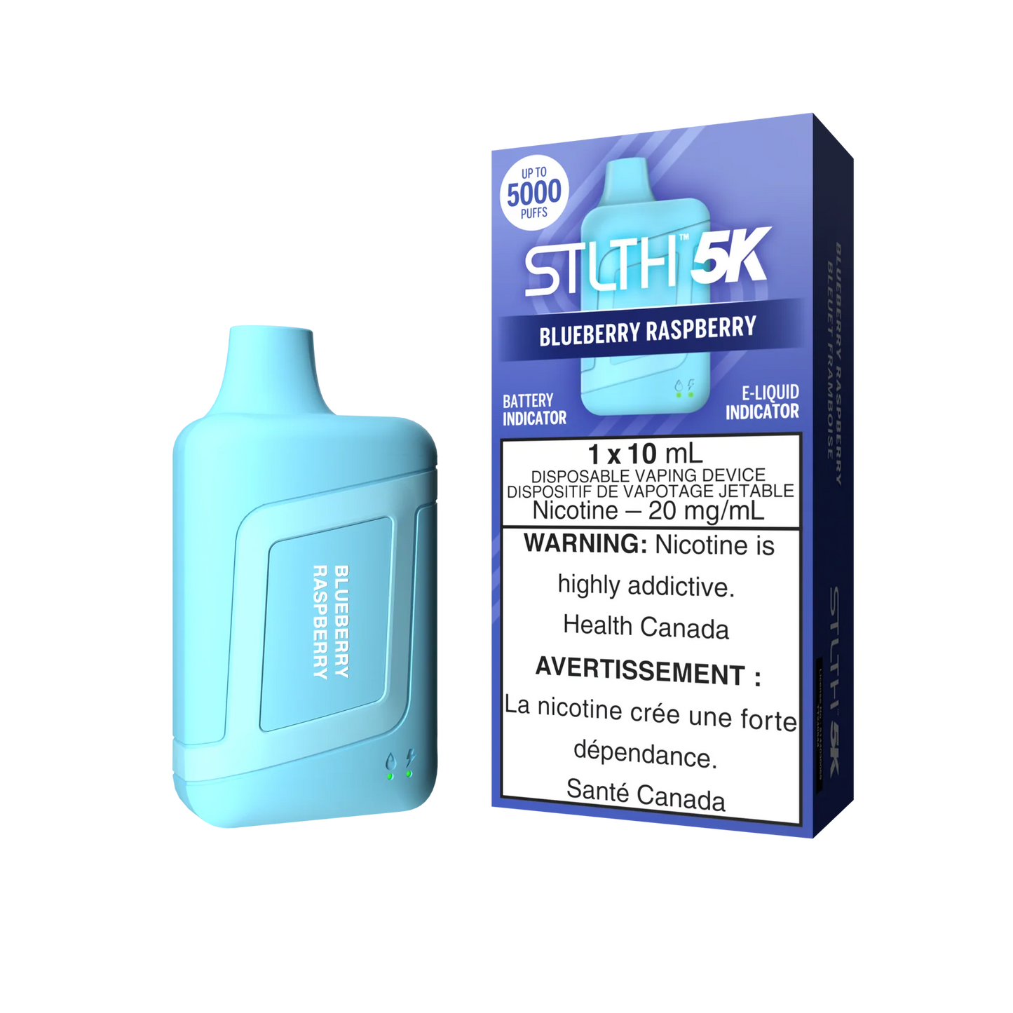 STLTH 5K Puffs Blueberry Raspberry 10ml (Pack of 5)