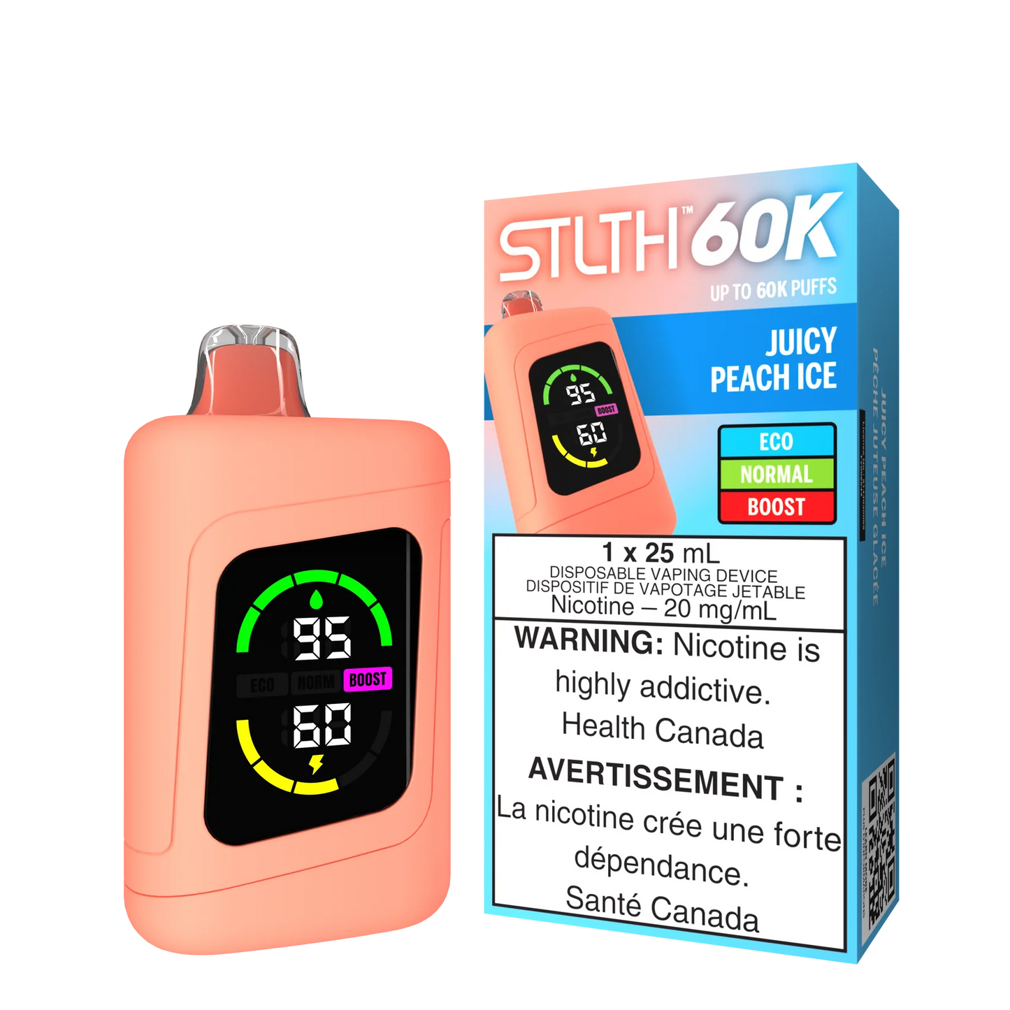 STLTH 60K Puffs Juicy Peach Ice 25ml (Pack of 4)
