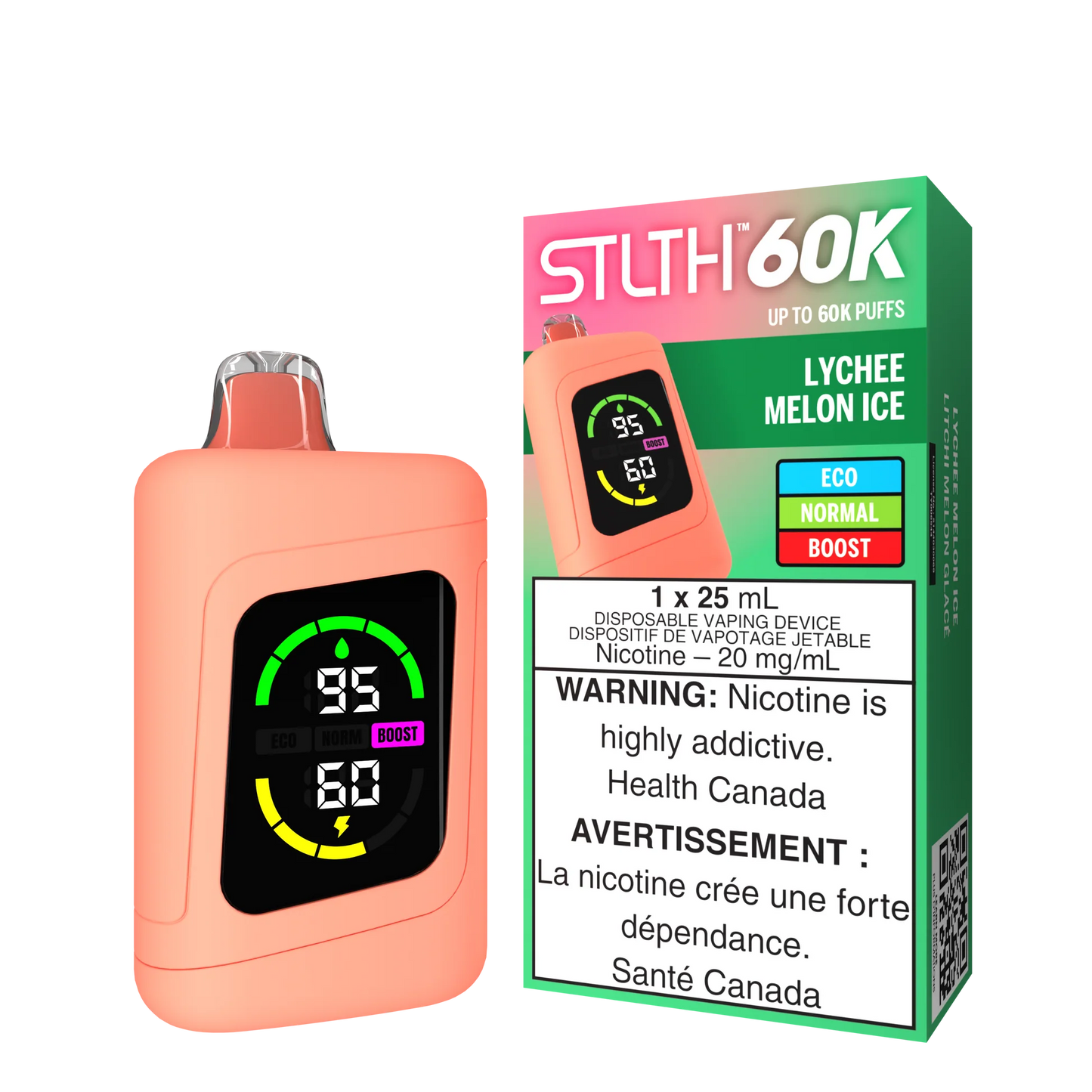 STLTH 60K Puffs Lychee Melon Ice 25ml (Pack of 4)