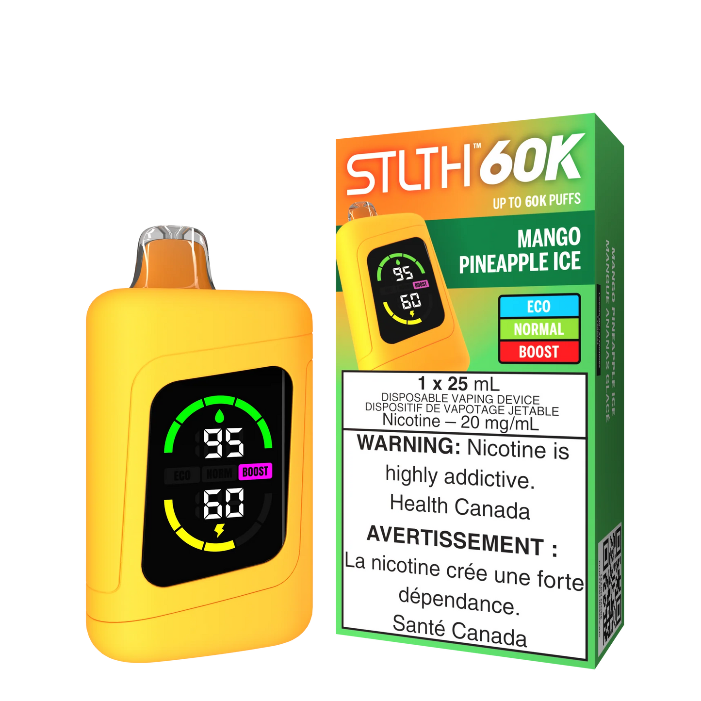 STLTH 60K Puffs Mango Pineapple Ice 25ml (Pack of 4)