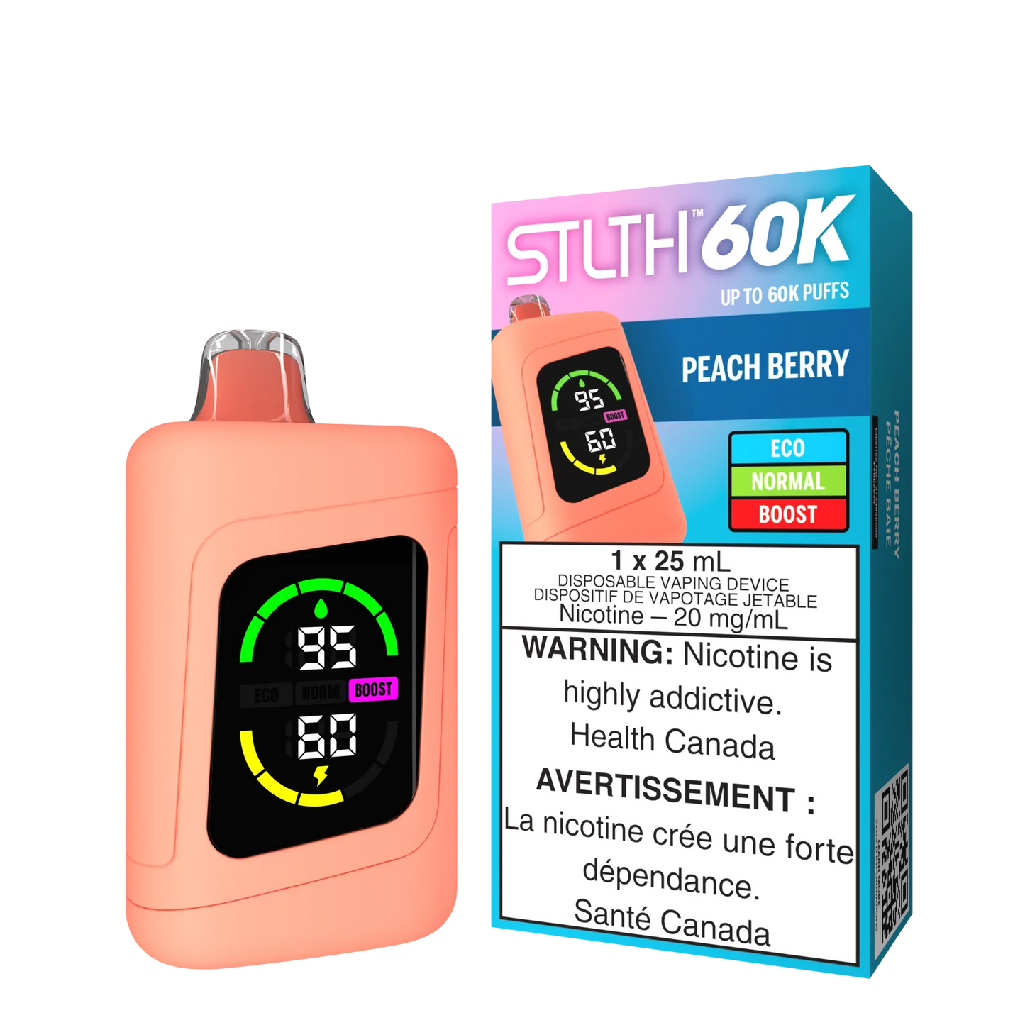 STLTH 60K Puffs Peach Berry Ice 25ml (Pack of 4)