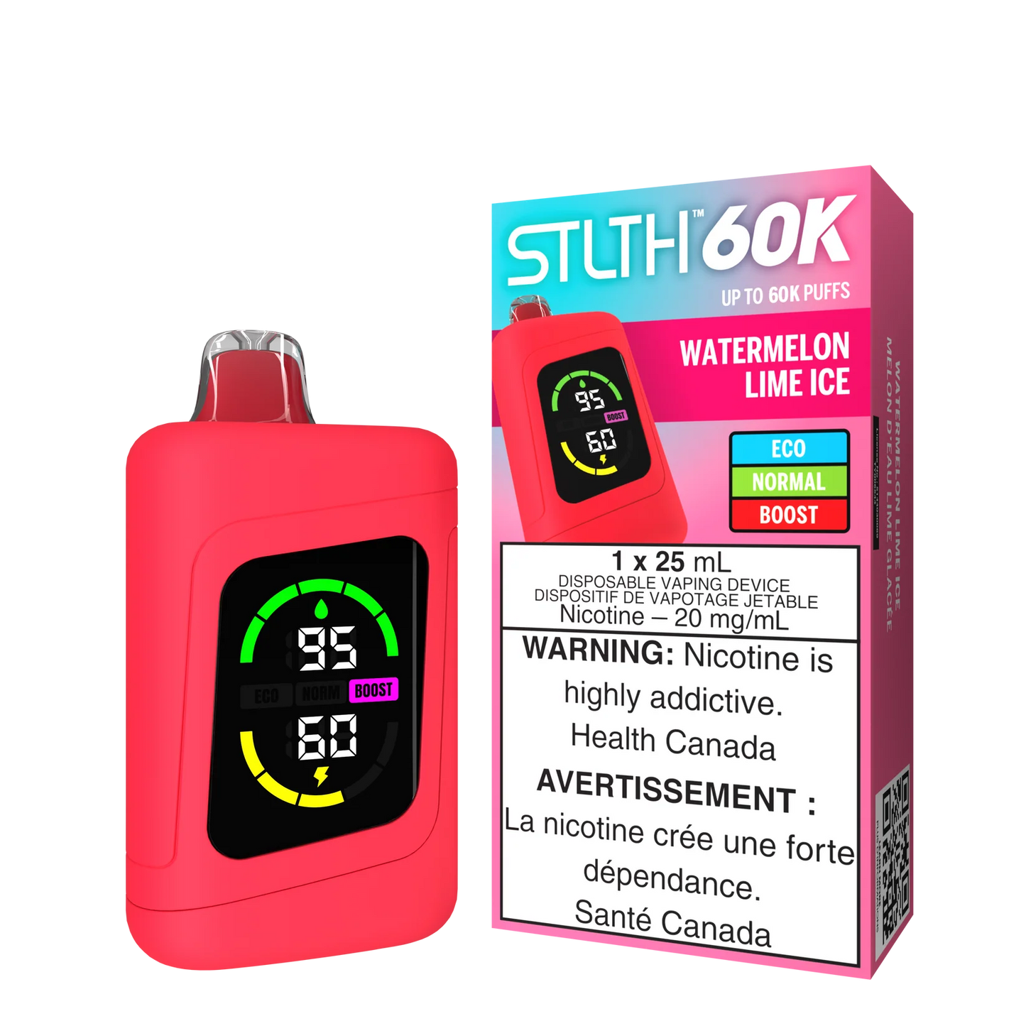 STLTH 60K Puffs Watermelon Lime Ice 25ml (Pack of 4)