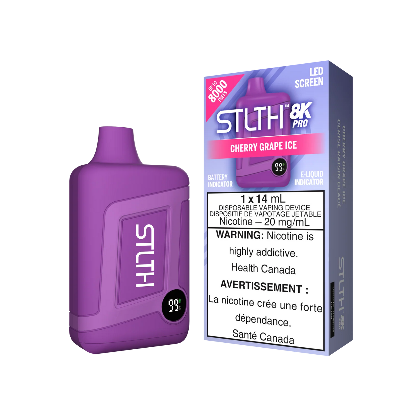 STLTH 8K Pro Cherry Grape Ice 14ml (Pack of 5)
