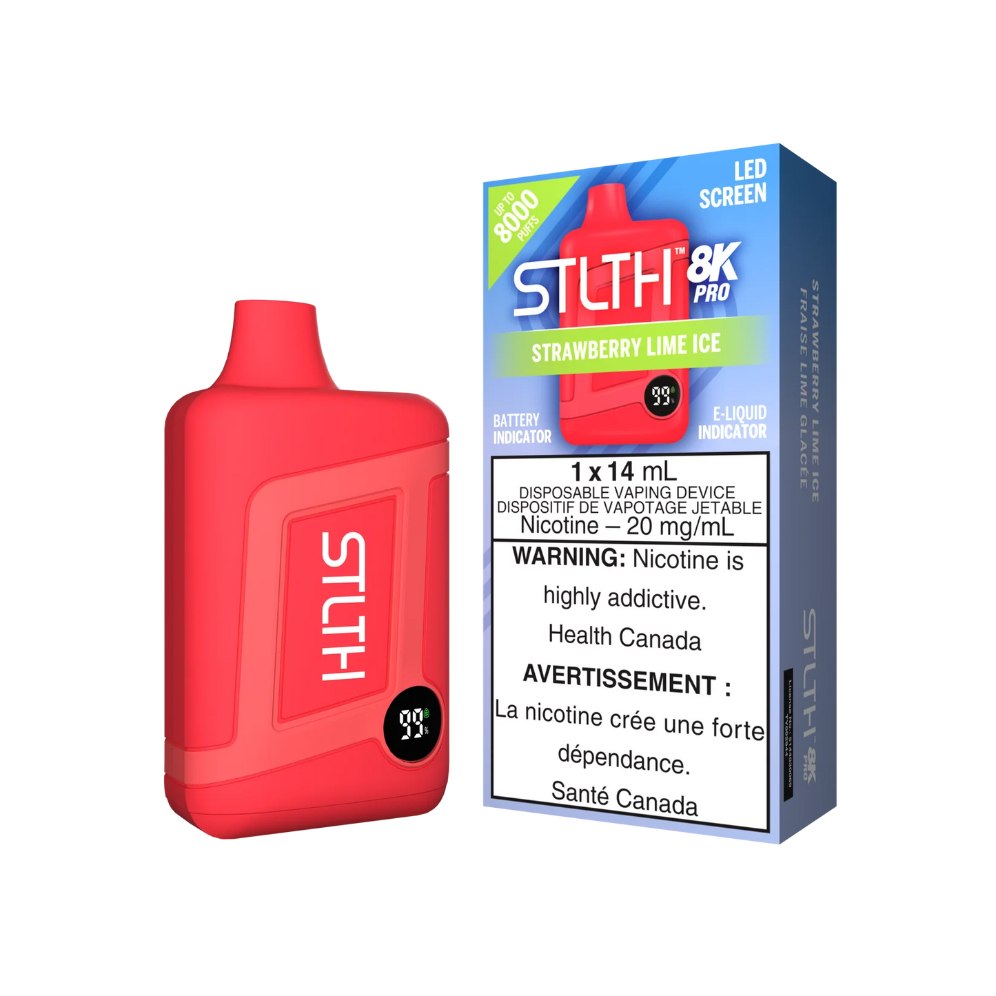STLTH 8K Pro Strawberry Lime Ice 14ml (Pack of 5)
