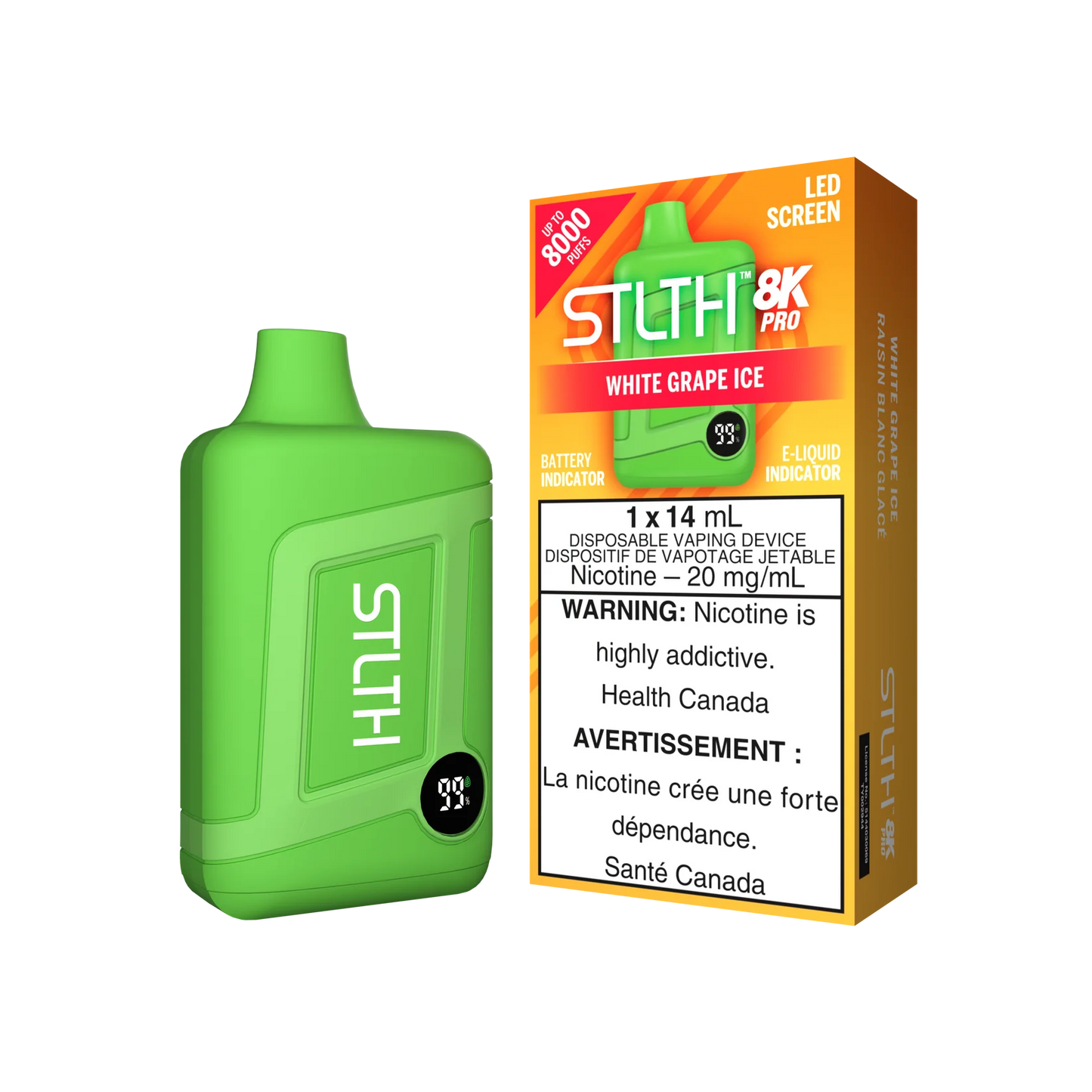 STLTH 8K Pro White Grape Ice 14ml (Pack of 5)