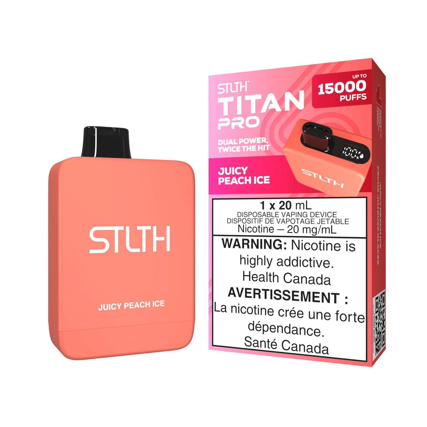 STLTH Titan Pro Juicy Peach ice 15K Puffs (Pack of 5)