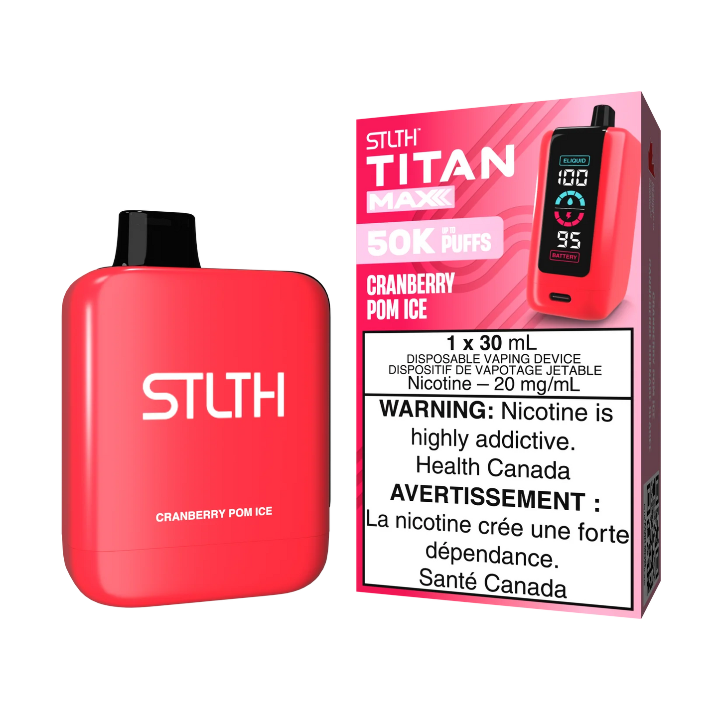STLTH Titan Max Cranberry Pom Ice 50k Puffs (Pack of 4)