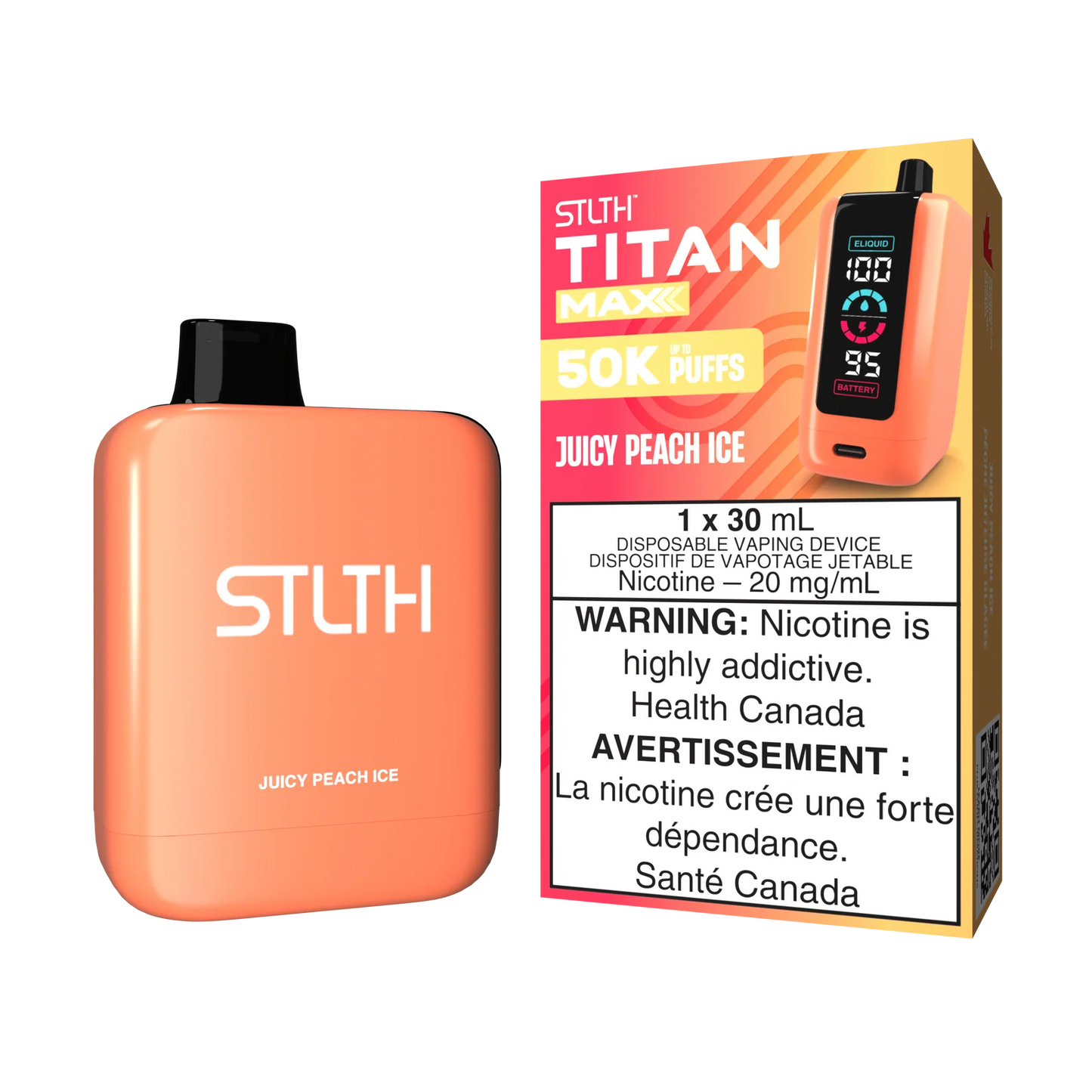 STLTH Titan Max Juicy Peach Ice 50k Puffs (Pack of 4)