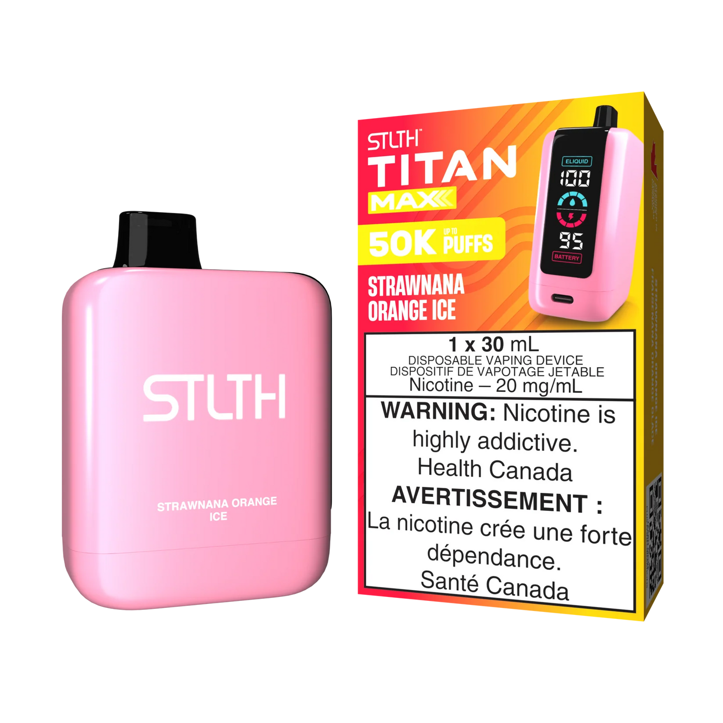 STLTH Titan Max Strawnana Orange Ice 50k Puffs (Pack of 4)