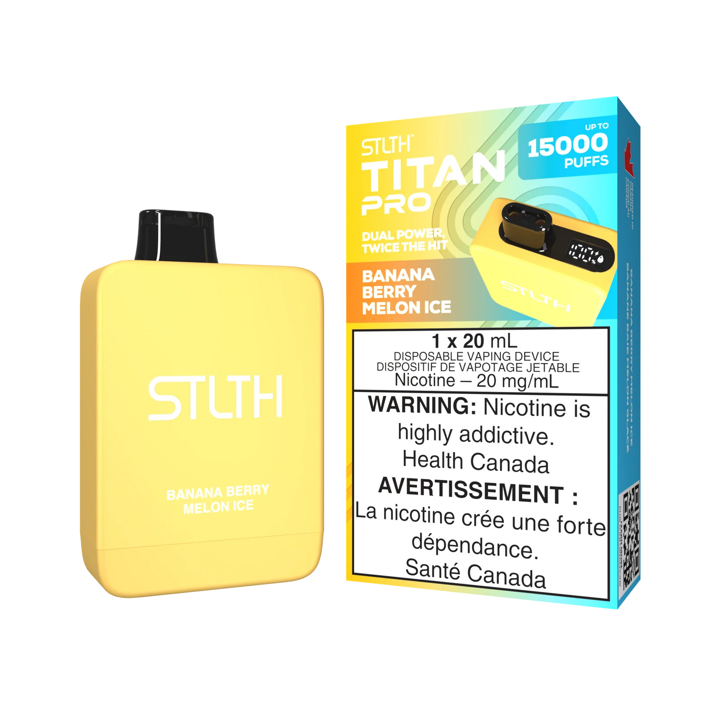 STLTH Titan Pro Banana Berry Melon Ice 15K Puffs (Pack of 5)