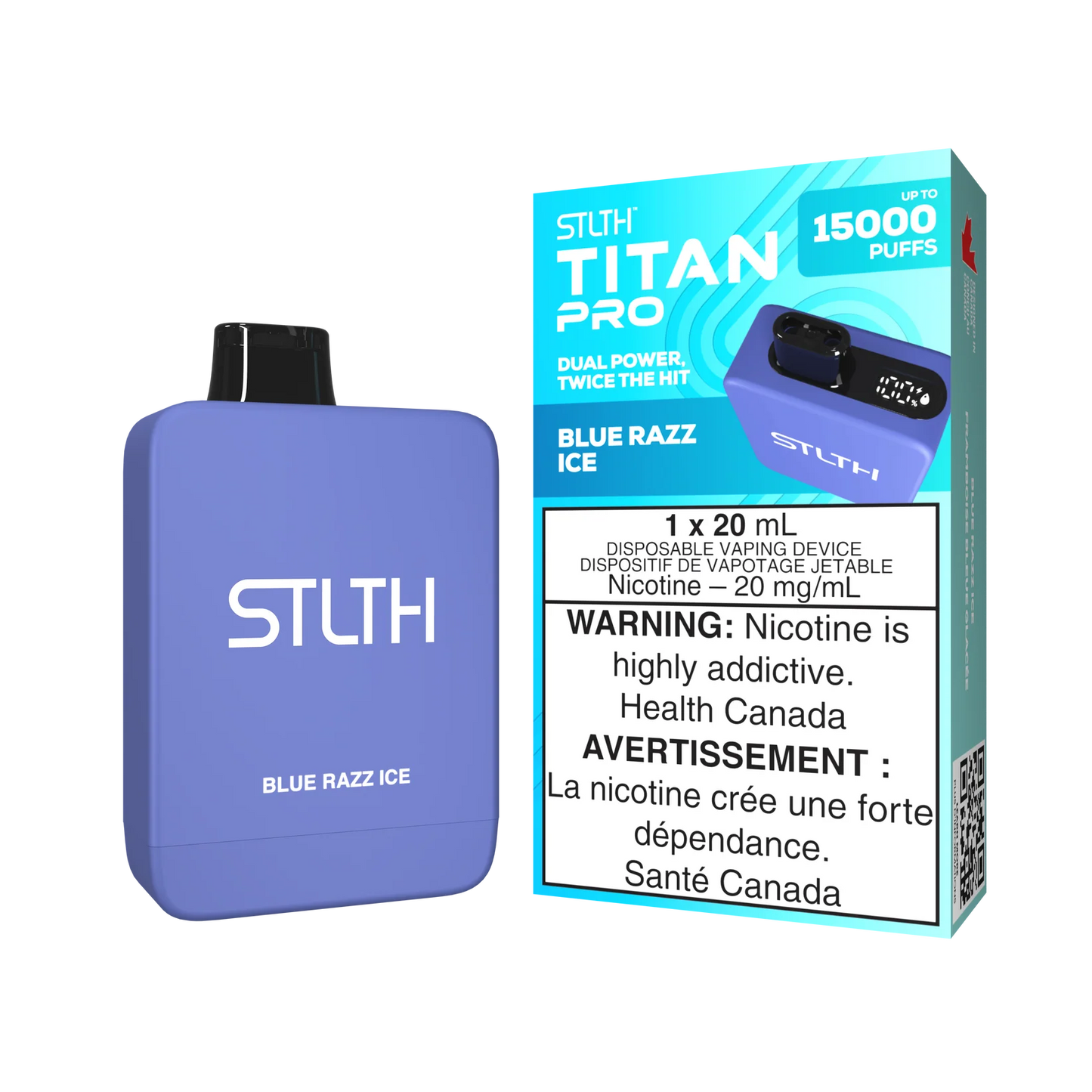 STLTH Titan Pro Blue Razz Ice 15k Puffs (Pack of 5)