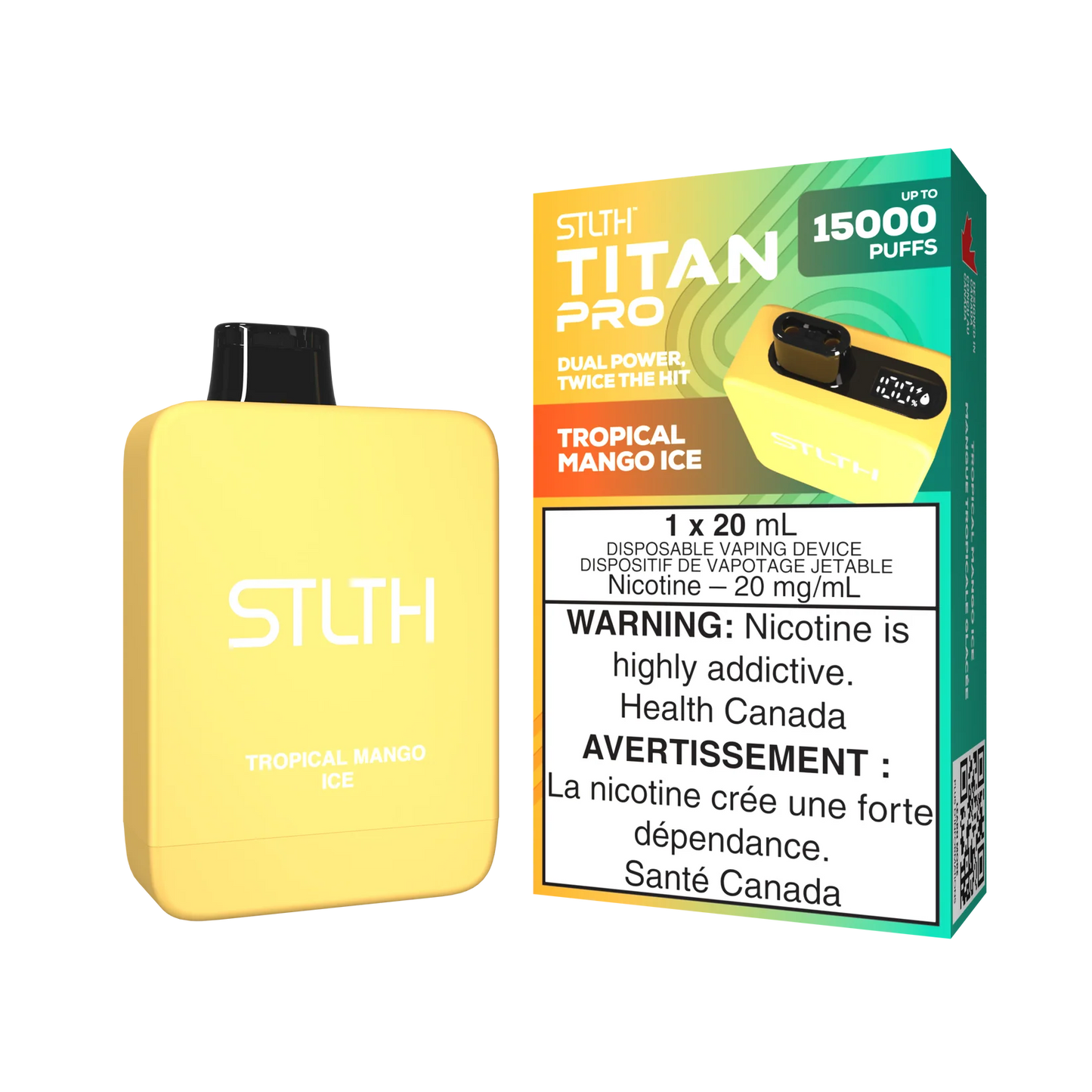 STLTH Titan Pro Tropical Mango Ice 15,000 PUFFS 20mg Nicotine (Pack of 5)