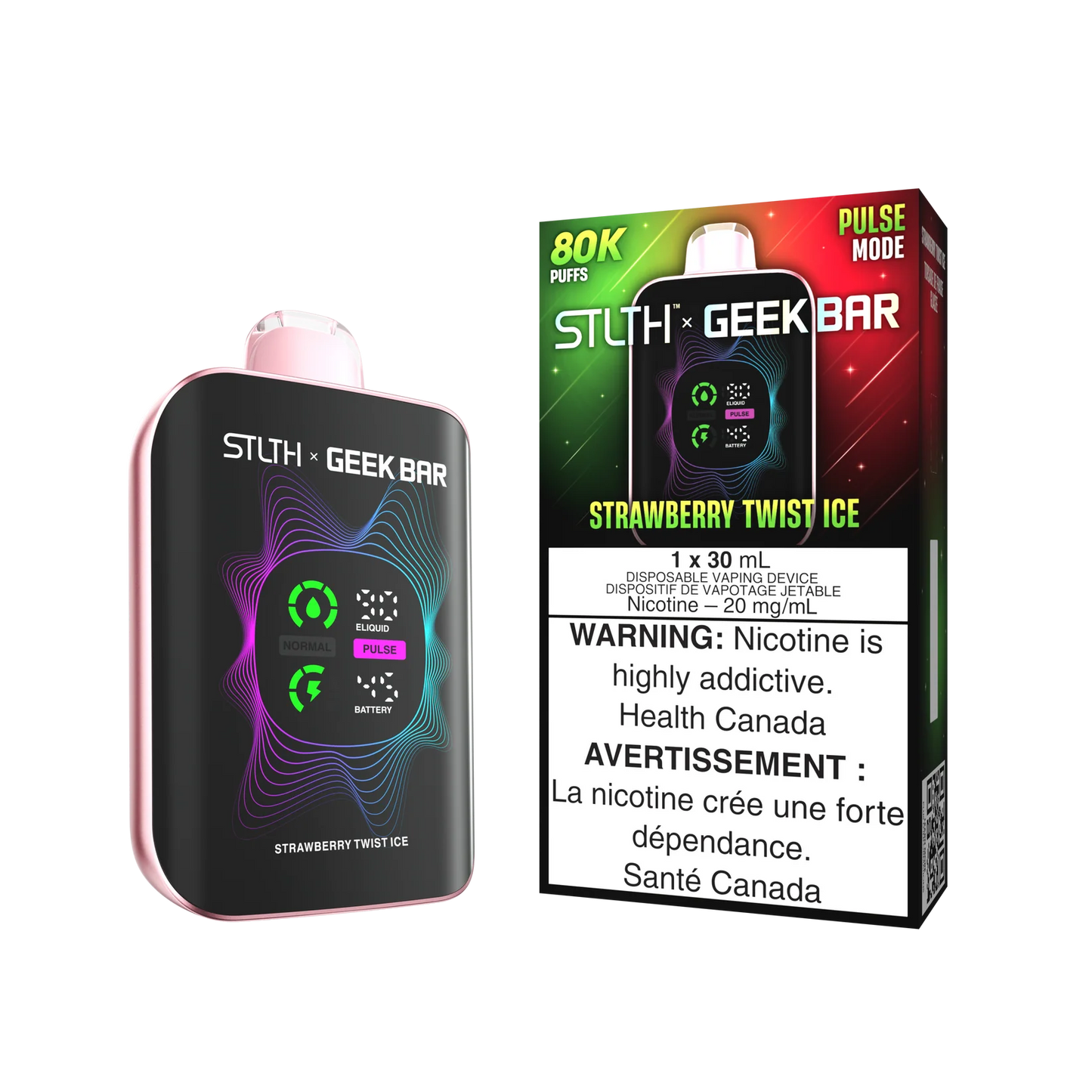 STLTH x GEEK BAR Strawberry Twist Ice 80k Puffs 30ml (Pack of 4)