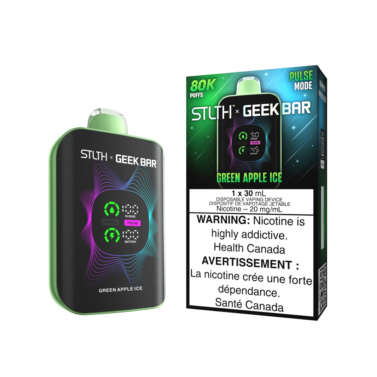 STLTH x GEEK BAR Green Apple Ice 80k Puffs 30ml (Pack of 4)