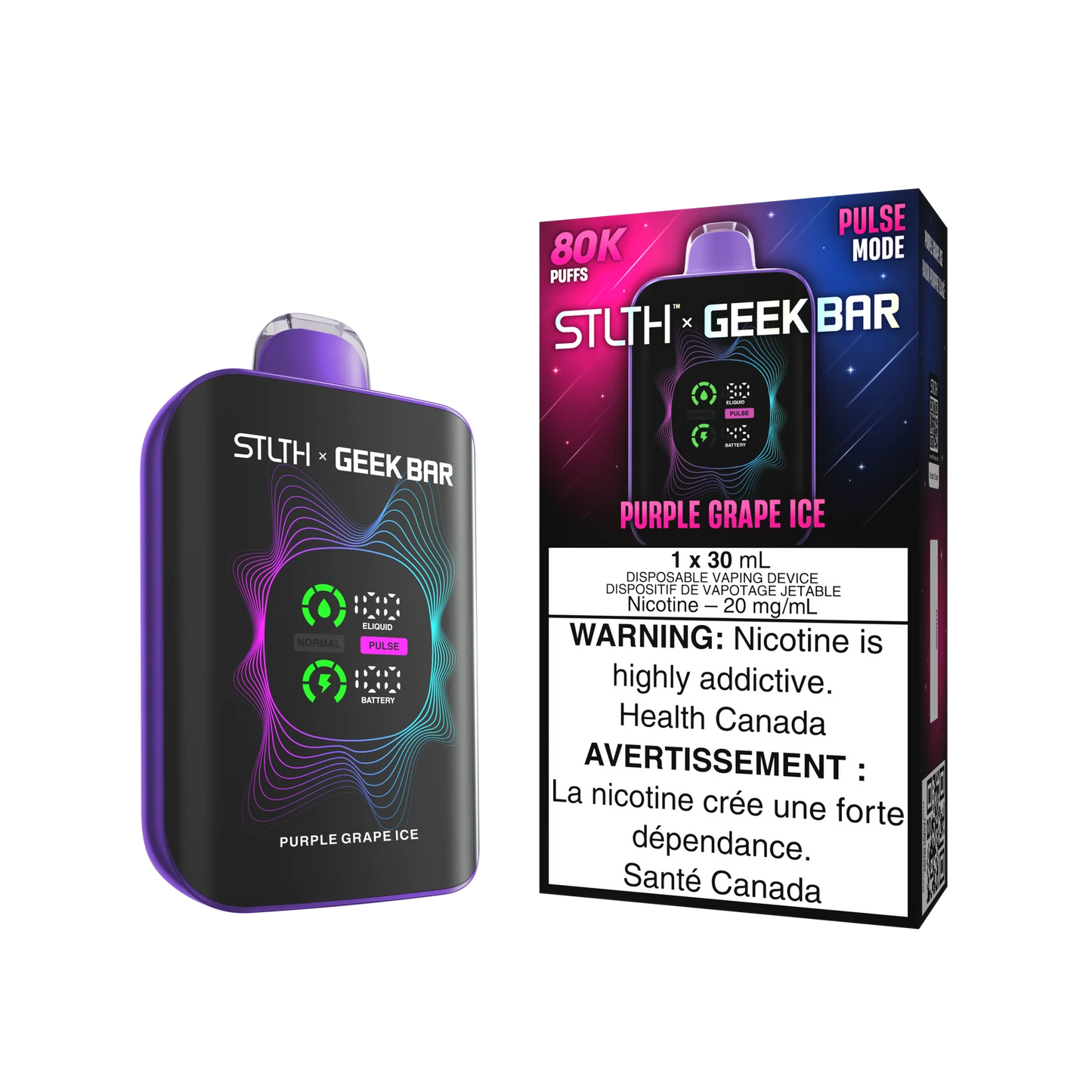 STLTH x GEEK BAR Purple Grape Ice 80k Puffs 30ml (Pack of 4)