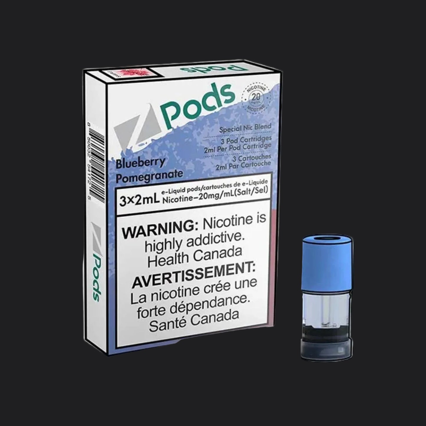 ZPODS Blueberry Pomegranate 3x2ml Pod Cartridges (Pack of 5)