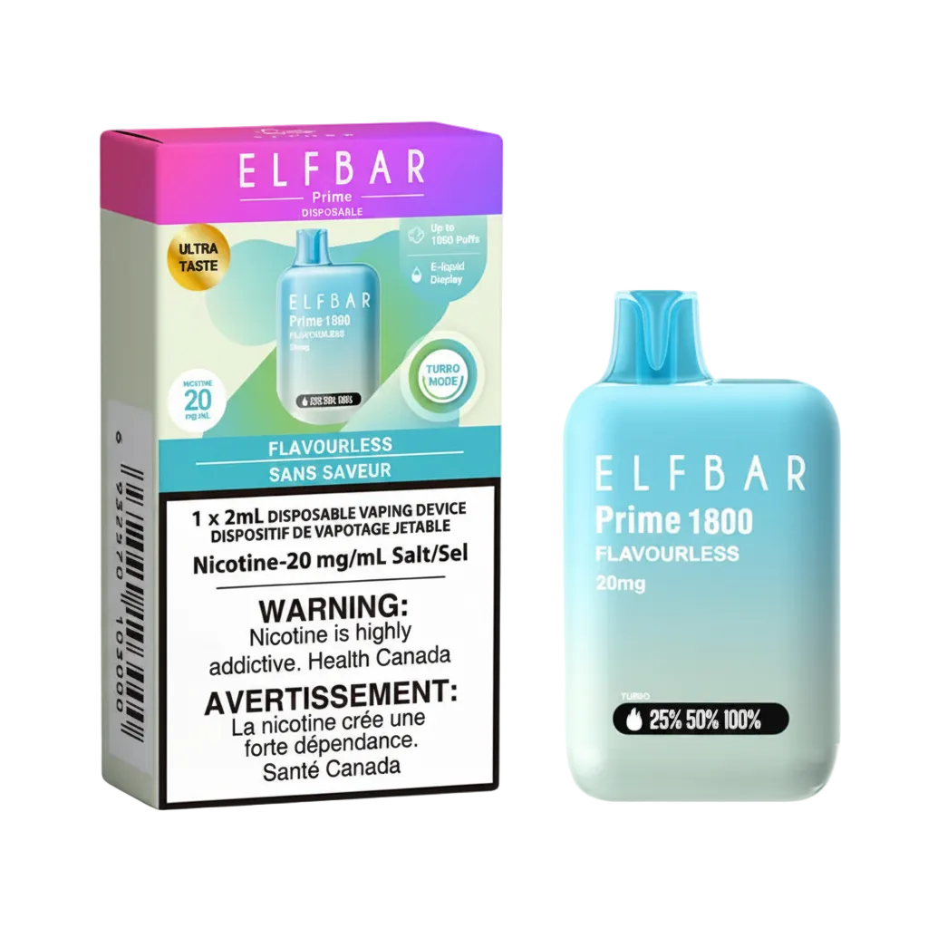 ELFBAR Prime 1800 Flavourless 1.8K Puffs 2ml (Pack of 5) QC Compliant