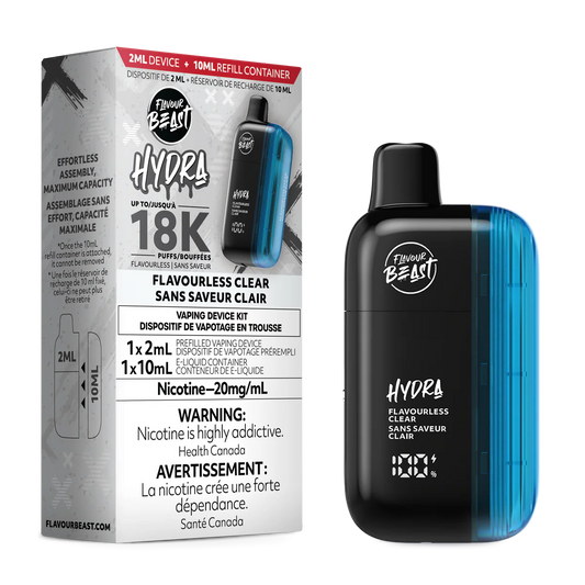Flavour Beast Hydra Flavourless Clear 18K Puffs 10ml (Pack of 5) QC Compliant