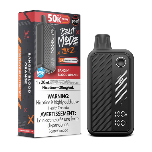 Flavour Beast Mode Max 2 Bangin' Blood Orange Iced 50K Puffs 20ml (Pack of 5)
