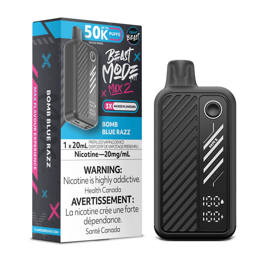 Flavour Beast Mode Max 2 Bomb Blue Razz 50K Puffs 20ml (Pack of 5)