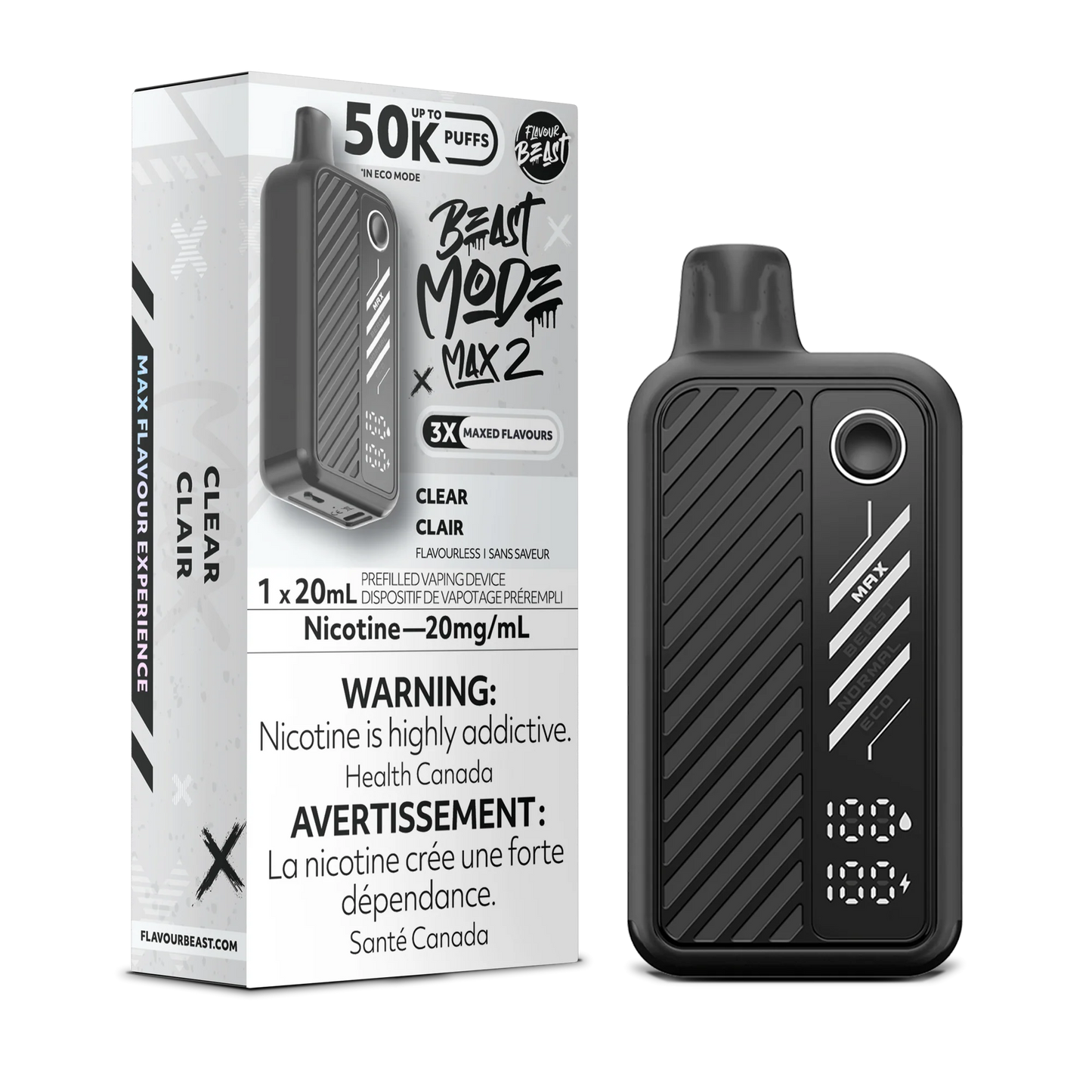Flavour Beast Mode Max 2 Clear 50K Puffs 20ml (Pack of 5)