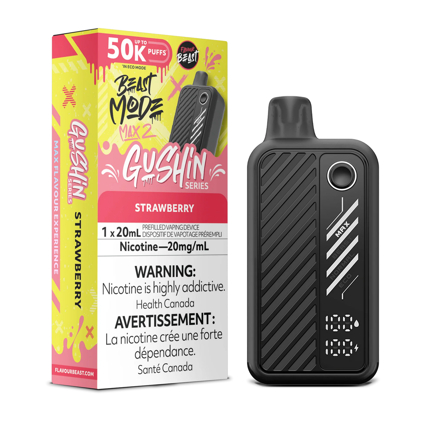 Flavour Beast Mode Max 2 Gushin Strawberry 50K Puffs 20ml (Pack of 5)