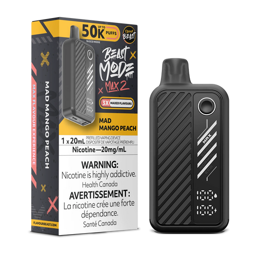 Flavour Beast Mode Max 2 Mad Mango Peach 50K Puffs 20ml (Pack of 5)