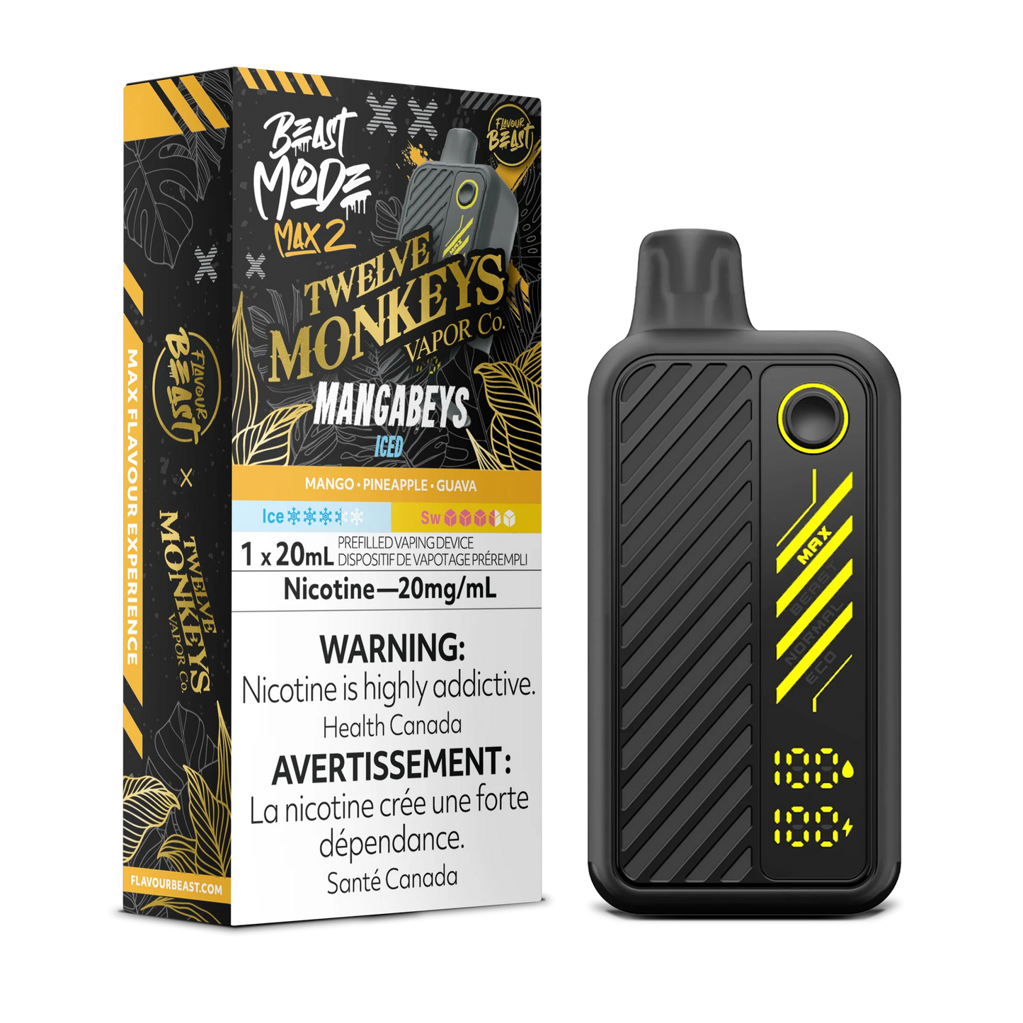 Flavour Beast Mode Max 2 Mangabeys Iced 50K Puffs 20ml (Pack of 5)