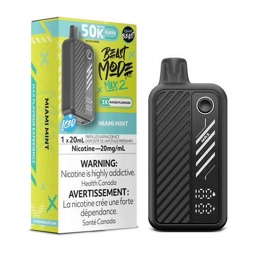 Flavour Beast Mode Max 2 Miami Mint Iced 50K Puffs 20ml (Pack of 5)