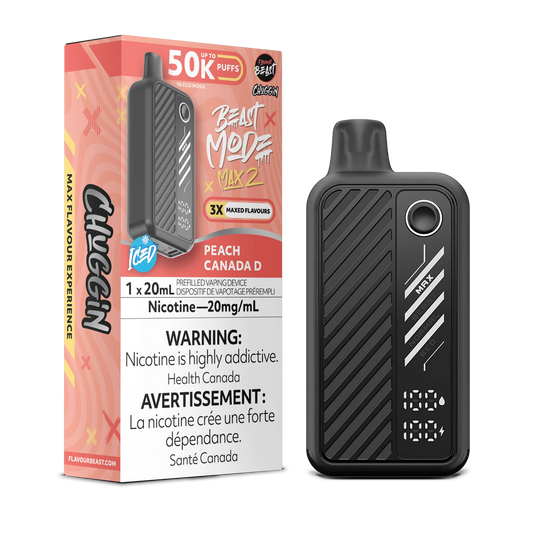 Flavour Beast Mode Max 2 Peach Canada D Iced 50K Puffs 20ml (Pack of 5)