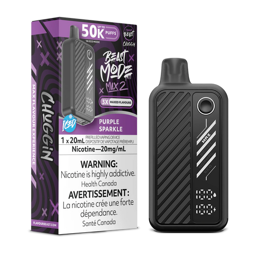 Flavour Beast Mode Max 2 Purple Sparkle Iced 50K Puffs 20ml (Pack of 5)