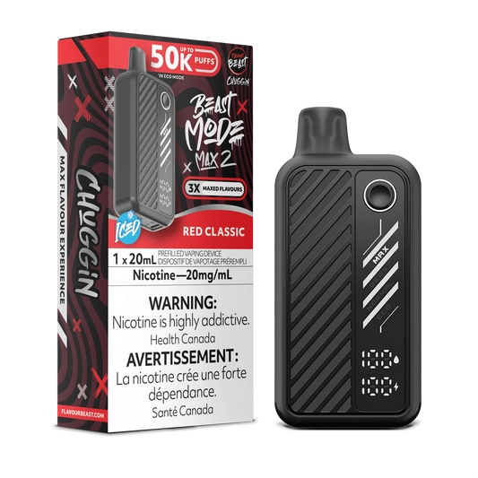 Flavour Beast Mode Max 2 Red Classic Iced 50K Puffs 20ml (Pack of 5)