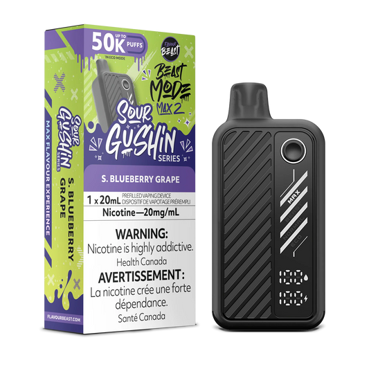 Flavour Beast Mode Max 2 S. Blueberry Grape 50K Puffs 20ml (Pack of 5)