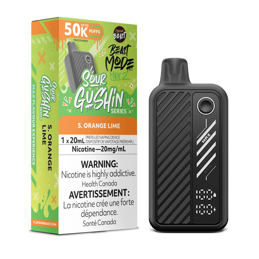 Flavour Beast Mode Max 2 S. Orange Lime 50K Puffs 20ml (Pack of 5)
