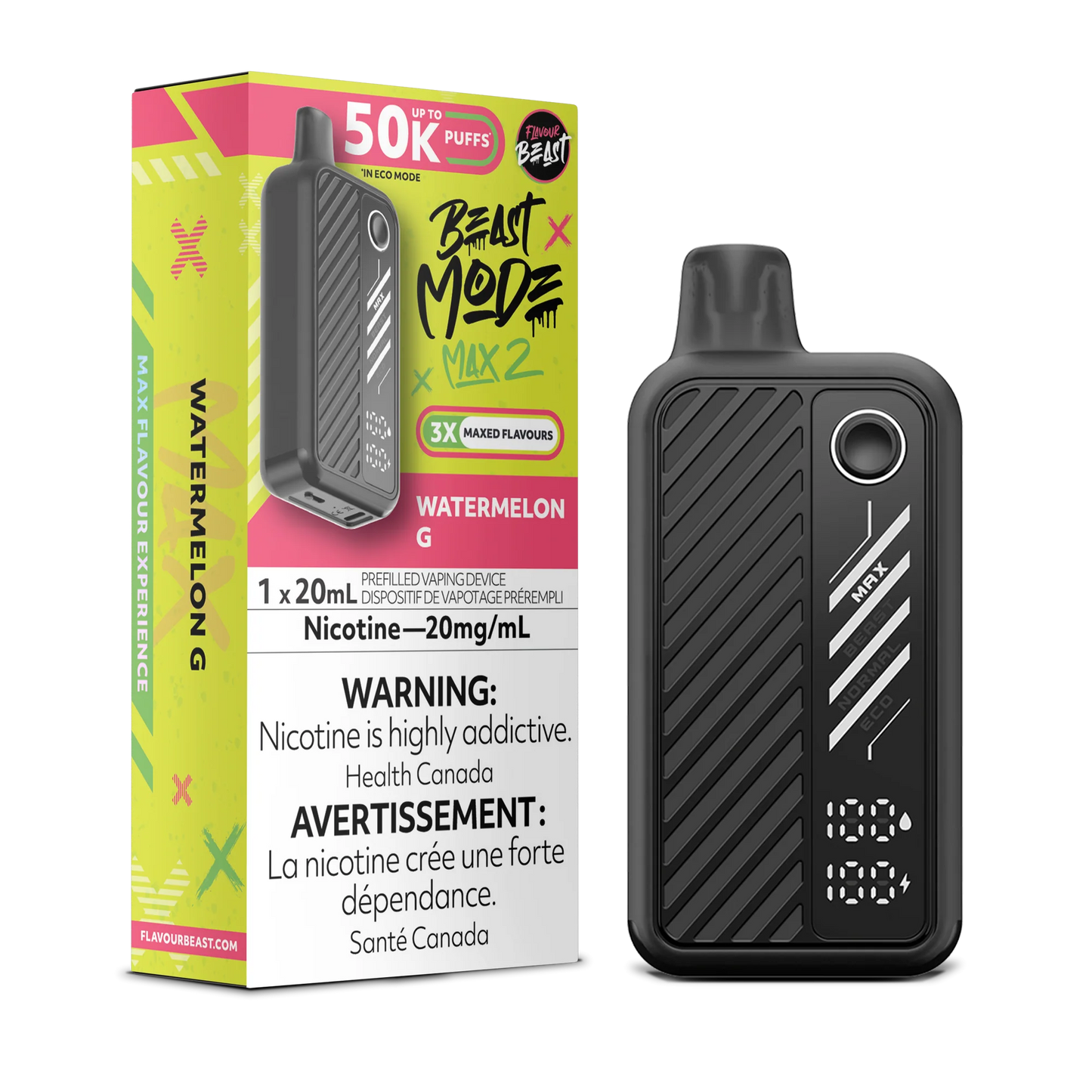 Flavour Beast Mode Max 2 Watermelon G 50K Puffs 20ml (Pack of 5)