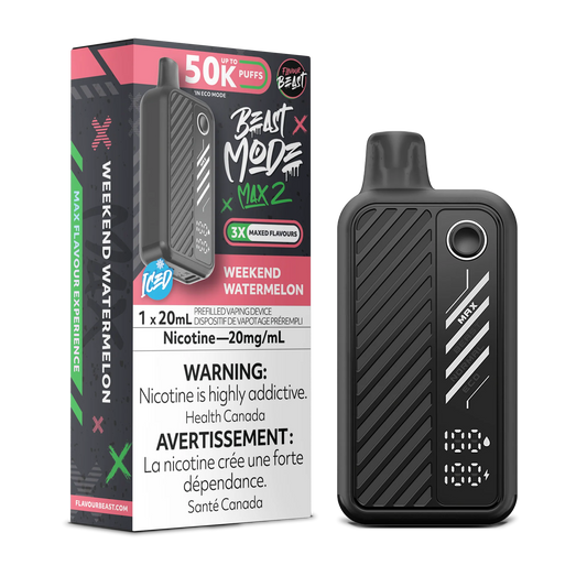 Flavour Beast Mode Max 2 Weekend Watermelon Iced 50K Puffs 20ml (Pack of 5)