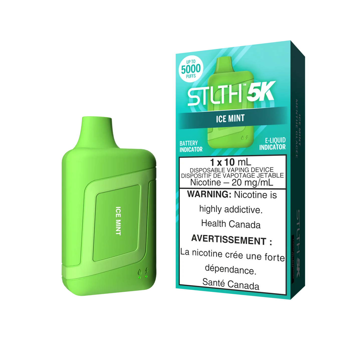 STLTH 5K Puffs Ice Mint 10ml (Pack of 5)
