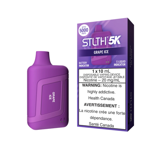 STLTH 5K Puffs Grape Ice 10ml (Pack of 5)