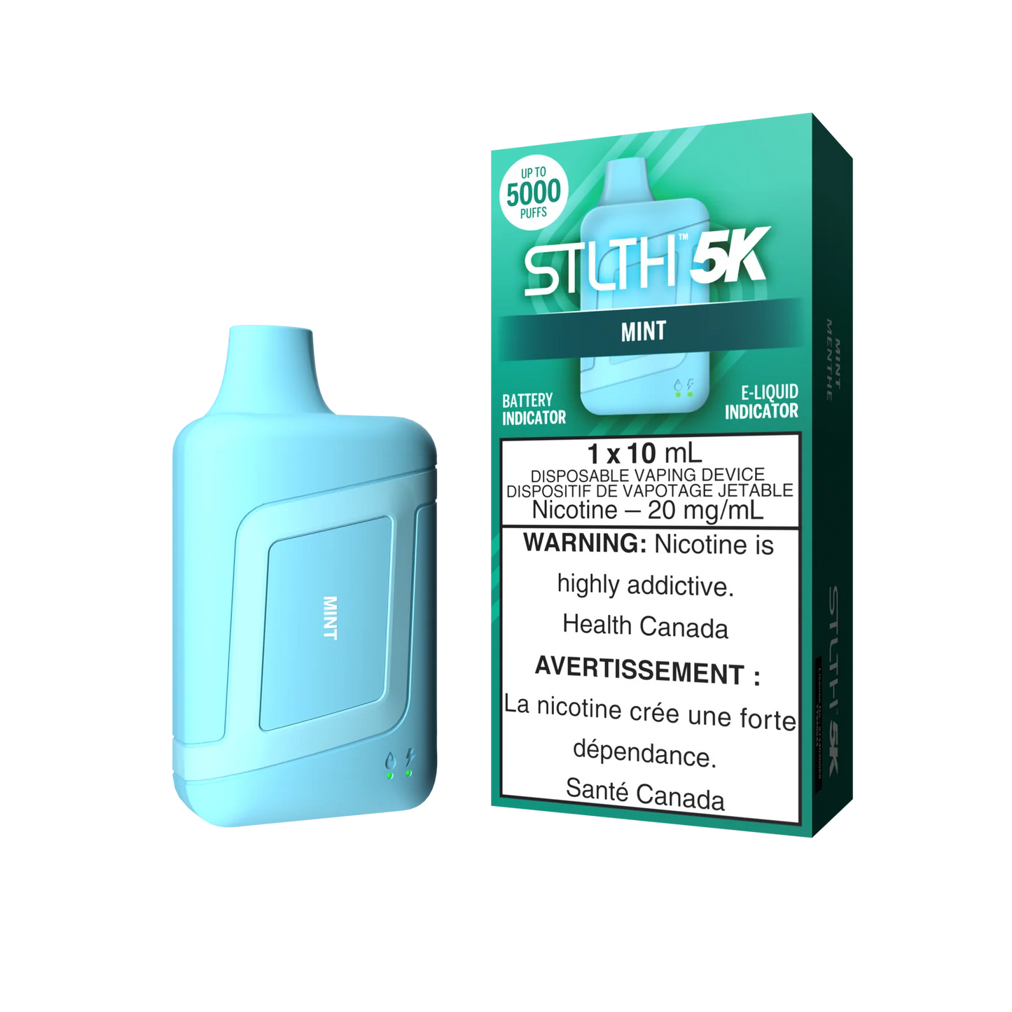 STLTH 5K Puffs Mint 10ml (Pack of 5)
