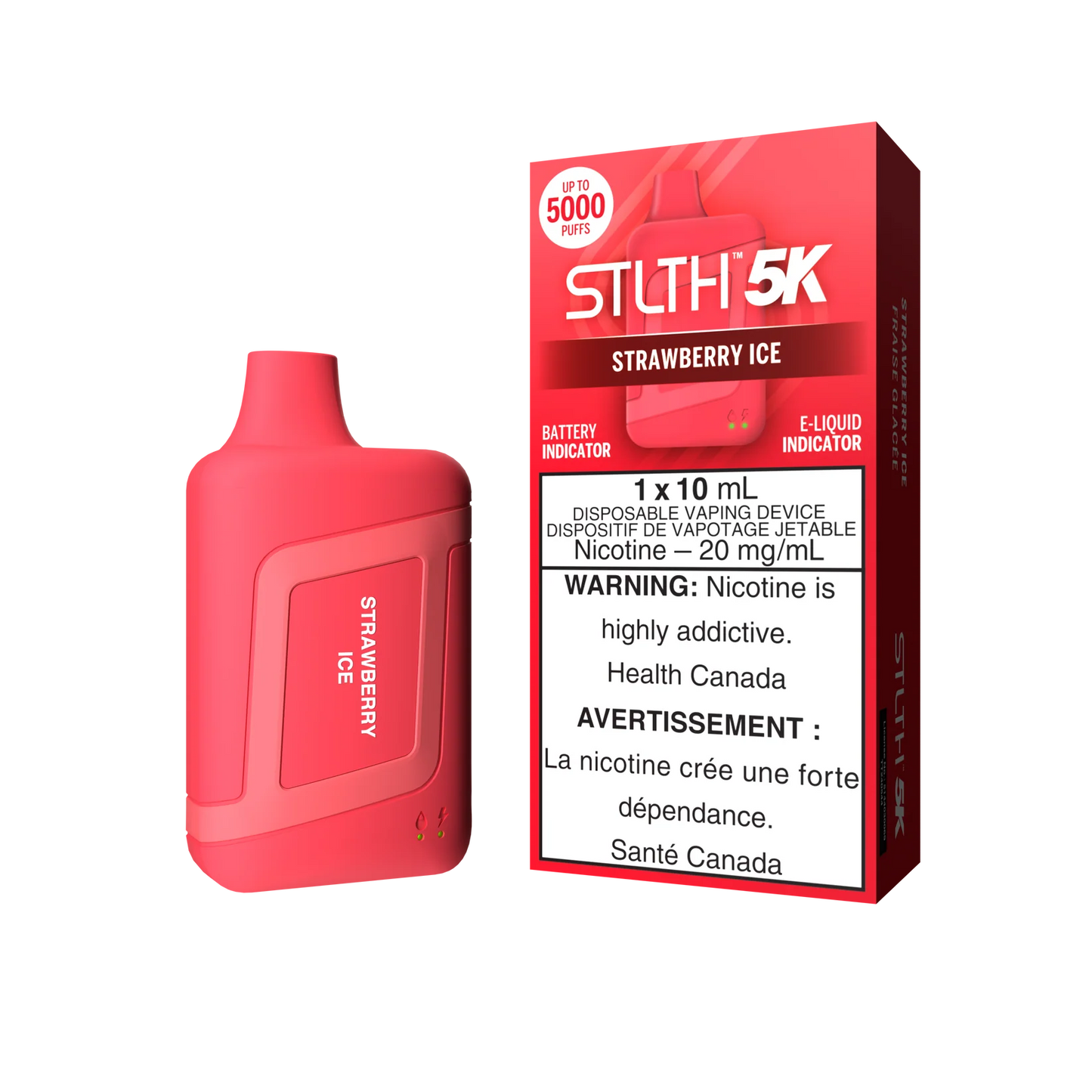 STLTH 5K Puffs Strawberry Ice 10ml (Pack of 5)
