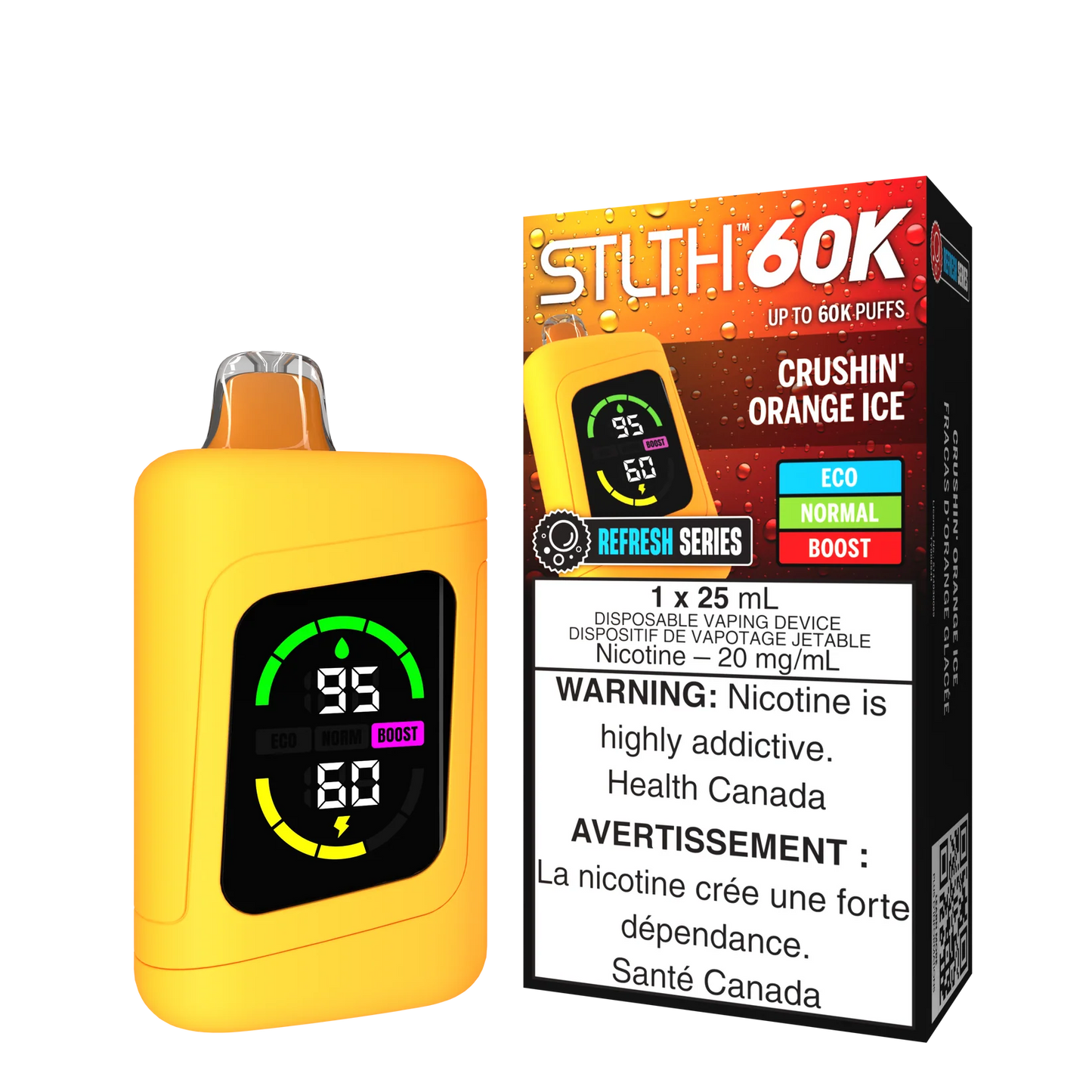 STLTH 60K Puffs Crushin' Orange Ice 25ml (Pack of 4)