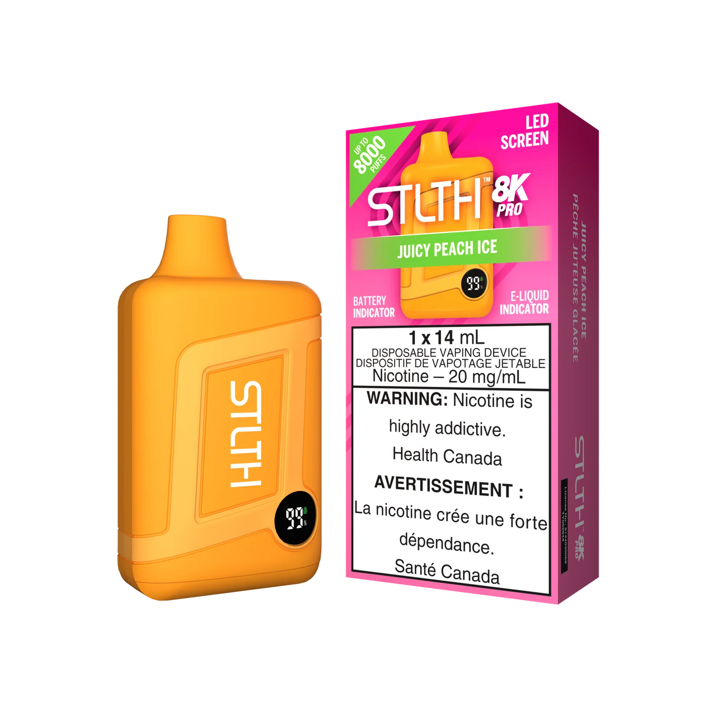 STLTH 8K Pro Juicy Peach Ice 14ml (Pack of 5)