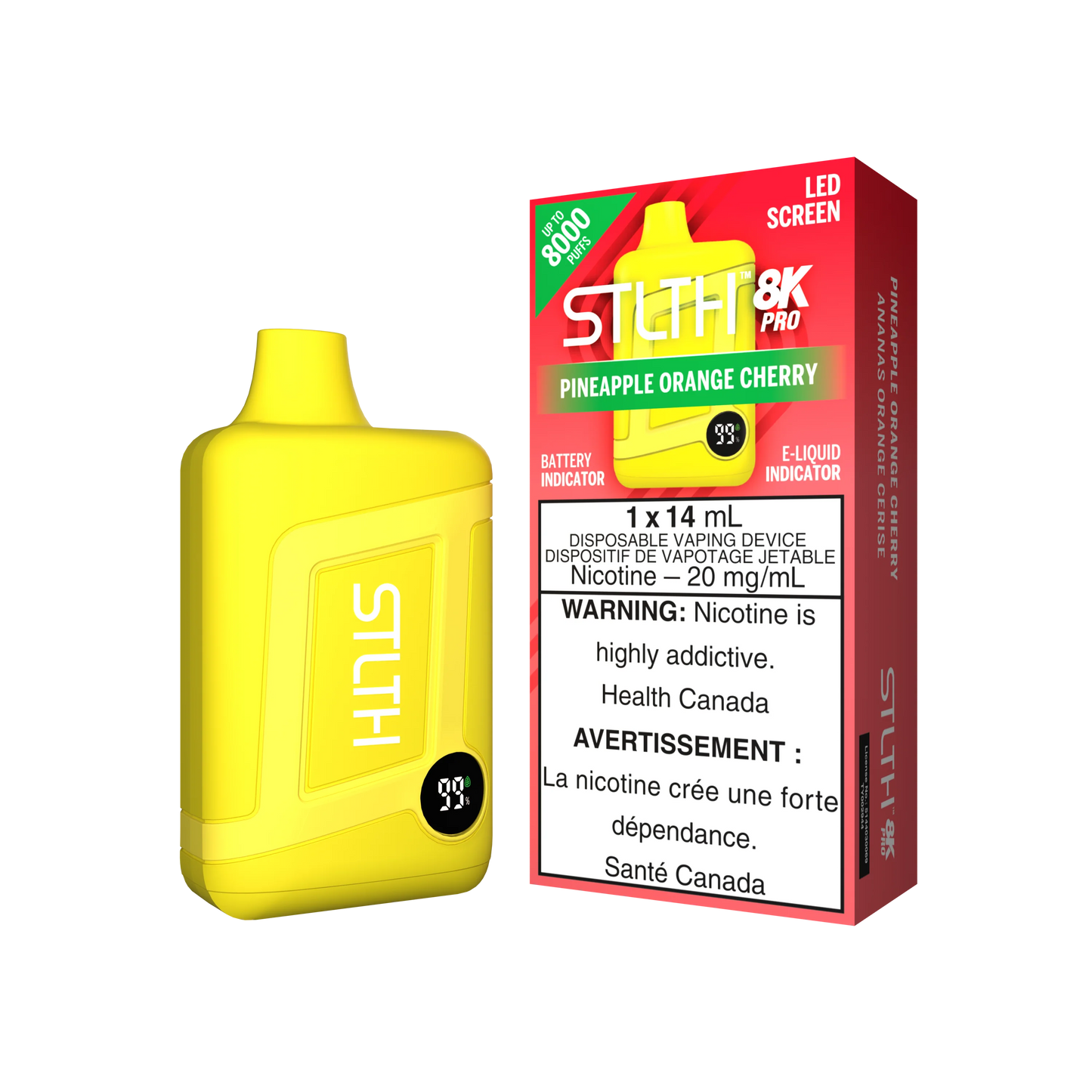 STLTH 8K Pro Pineapple Orange Cherry 14ml (Pack of 5)