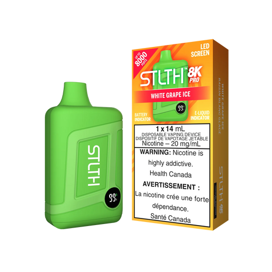 STLTH 8K Pro White Grape Ice 14ml (Pack of 5)