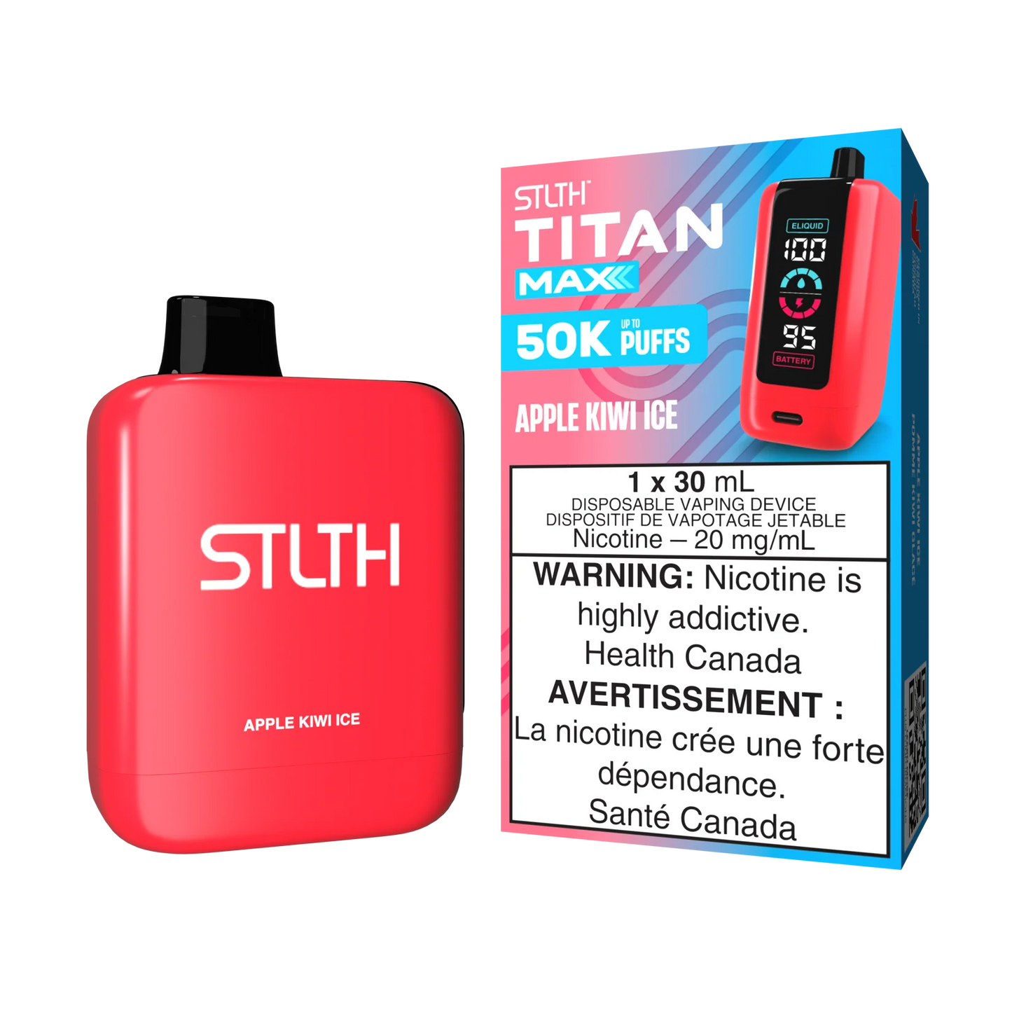 STLTH Titan Max Apple Kiwi Ice 50k Puffs (Pack of 4)