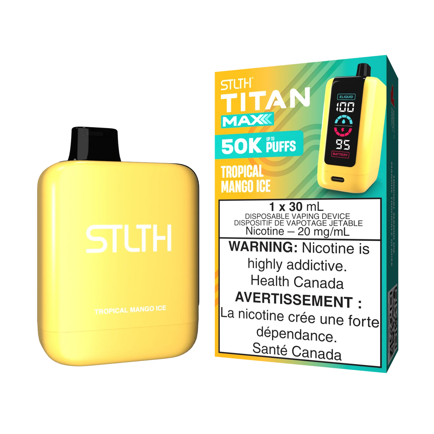 STLTH Titan Max Tropical Mango Ice 50k Puffs (Pack of 4)